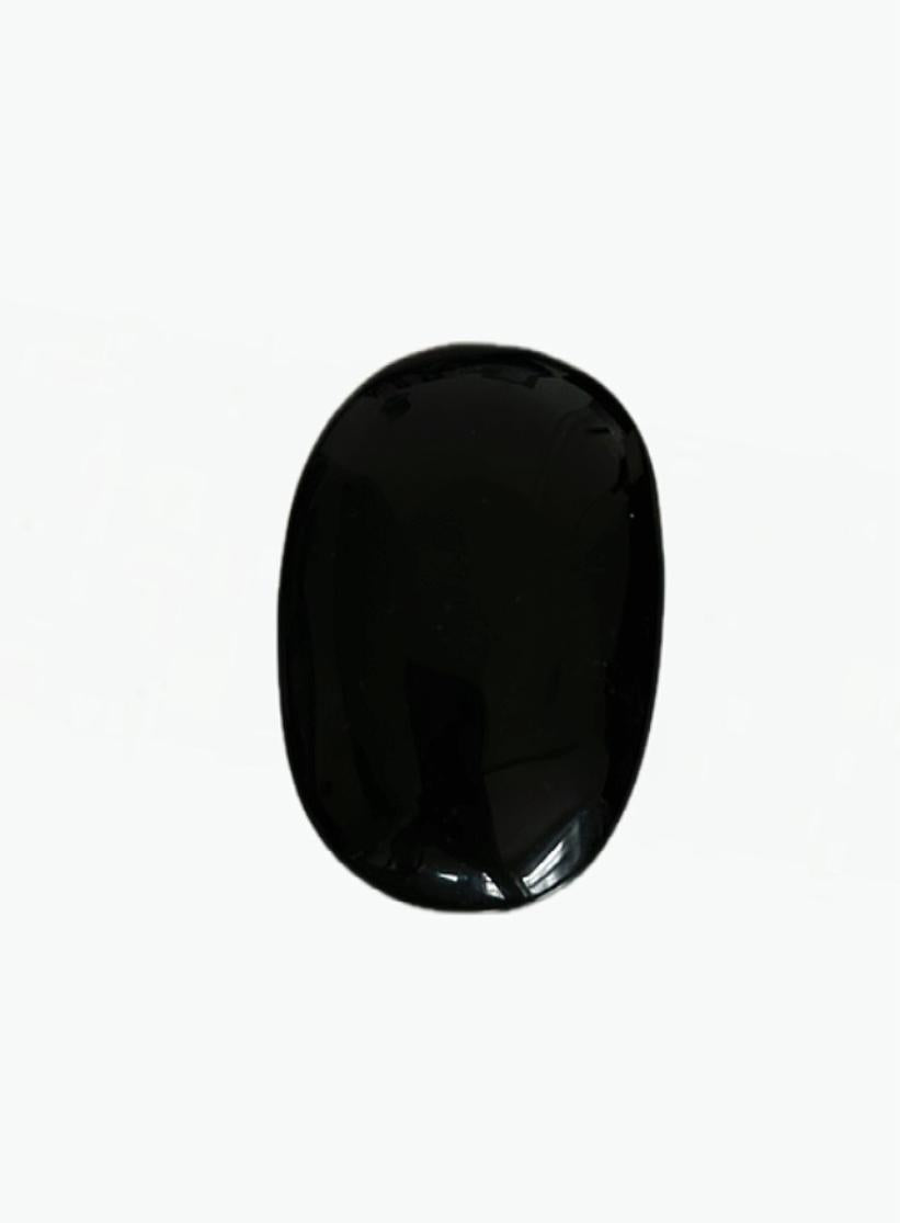 Obsidian palm stones