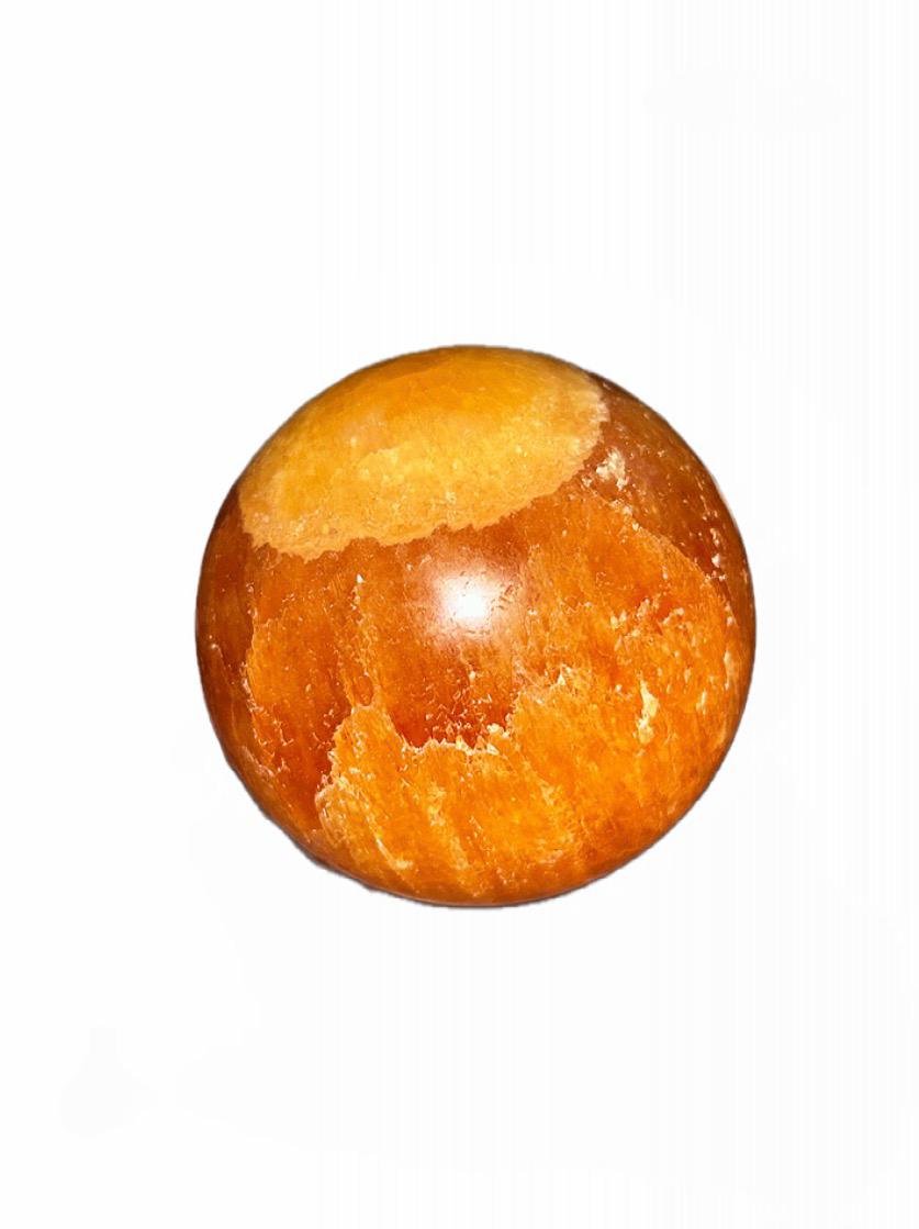 orange calcite sphere