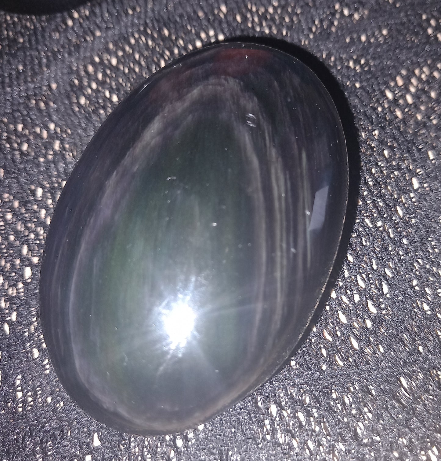 Obsidian rainbow palm stones