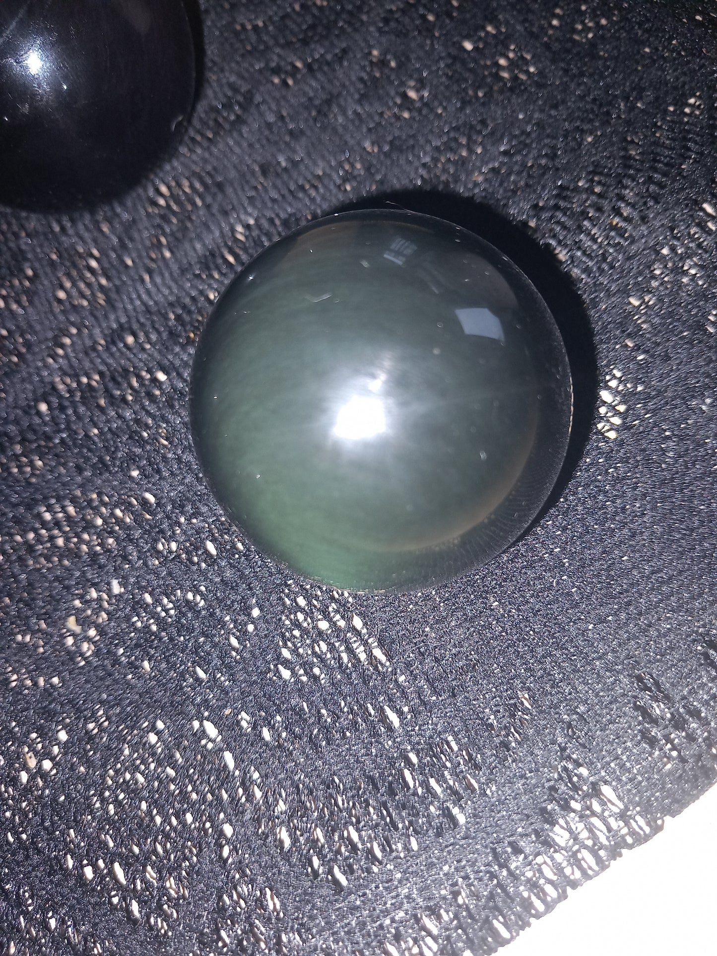 Obsidian rainbow spheres