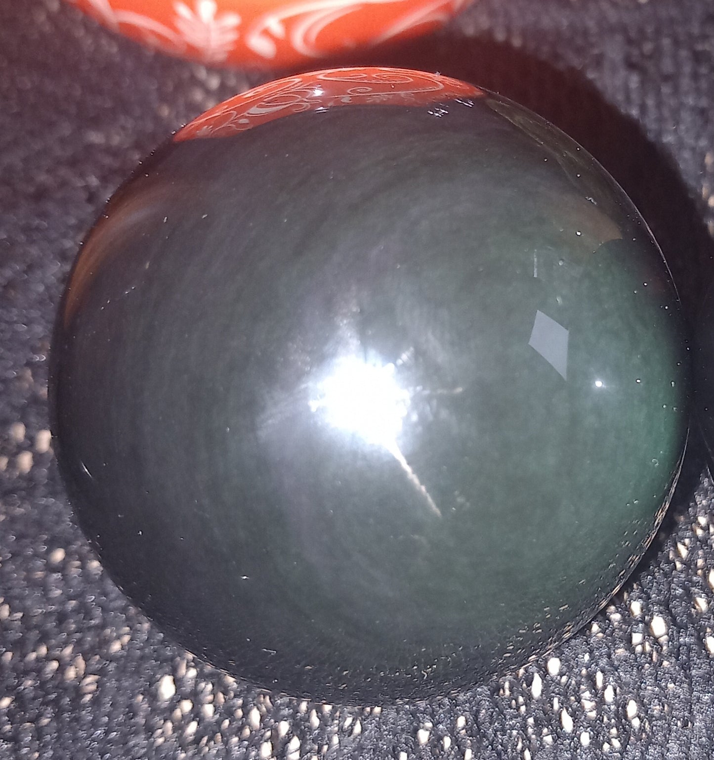 Obsidian rainbow spheres